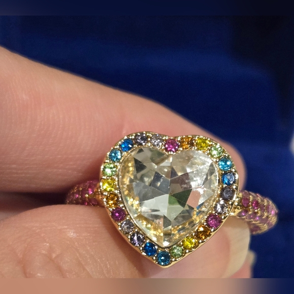 Kurt Geiger Multicolor Heart Ring - Picture 5 of 9